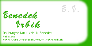 benedek vrbik business card